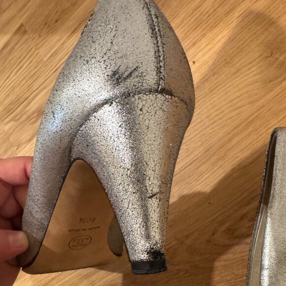 Chanel | Silver Pumps | Heels Shoes size 40.5 / 9.5 - Picture 9 of 15